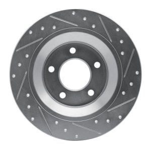 Mazda 5 Brake Rotor (1) - Rear Left - R1 Concepts - Drilled & Slotted - Silver - `06-`15